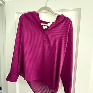 J. Crew Magenta Textured Blouse NWT. Gorgeous shade of dark pink.